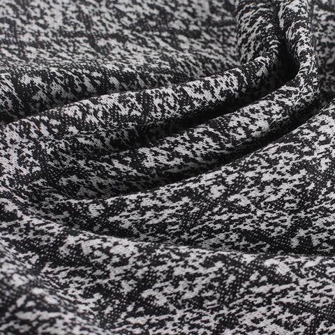 Black Geometric Interlock Knit, Polyester, 220 gsm