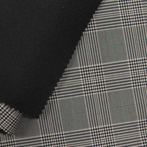 Black Plaid Knit, Polyester, 315 gsm