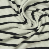 Black Horizontal-Stripe Rib Knit, Viscose — photo 3