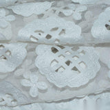 White Bold-Floral Satin, Polyester — photo 3