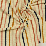 Dark Blue Vertical-Stripe Rib Knit, Viscose — photo 3