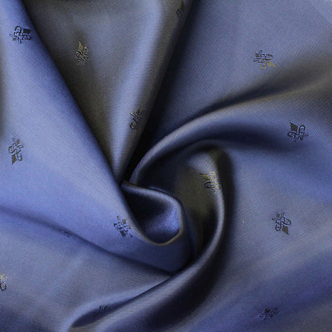 Jacquard Polyester Viscose Woven Fabric, 91 gsm — Blue