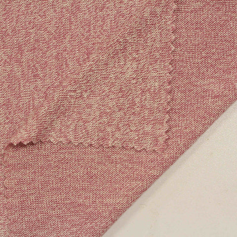 Dusty Rose Heather Rib Knit, Poly-Viscose