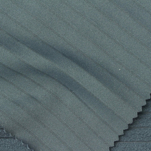 Striped Polyester Stretch Fleece Fabric, 165 gsm, 170 cm — Blue