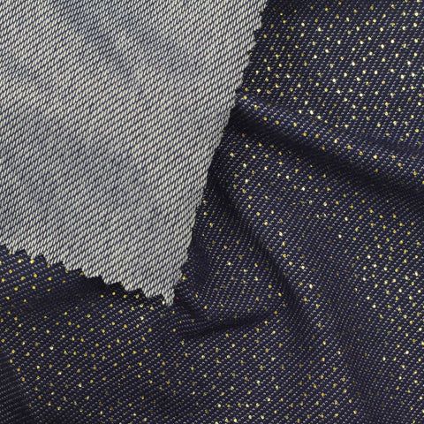 Cotton Polyester Denim Fabric, 216 gsm, 165 cm — Navy