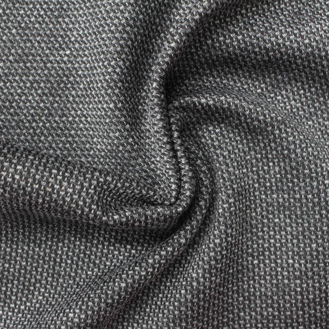 Plaid Polyester Viscose Stretch Knit Fabric, 280 gsm, 147 cm — Grey
