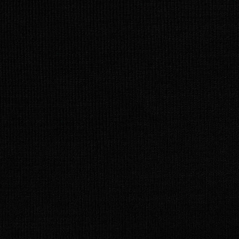 Polyester Stretch Rib Knit Fabric, 340 gsm, 180 cm — Black