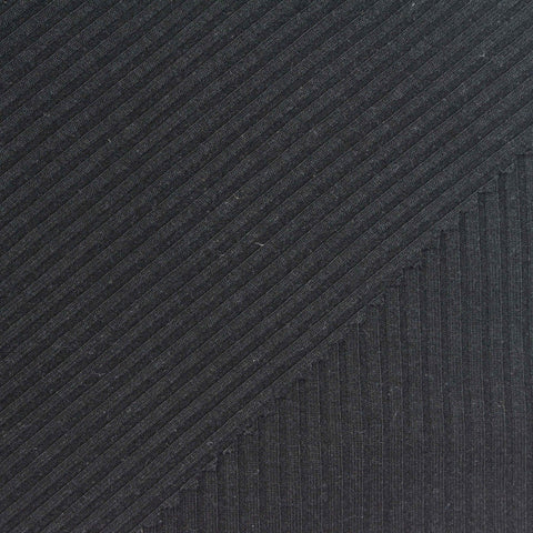 Black Textured Rib Knit, Poly-Viscose