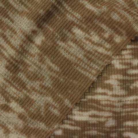 Cotton Polyester Waffle Knit Fabric, 100 gsm, 170 cm — Brown