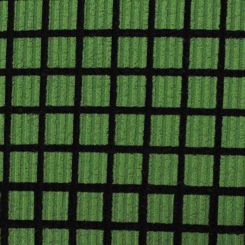 Black Check Rib Knit, Polyester