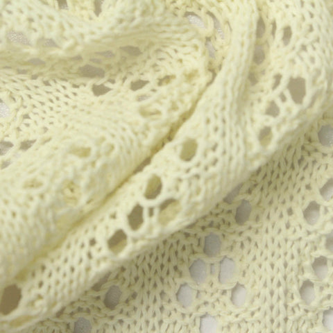 Cream Openwork Pointelle Knit, Poly-Cotton, 280 gsm