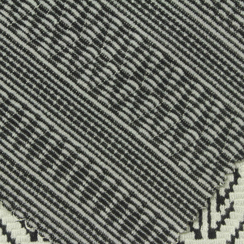 Black Horizontal-Band Jacquard, Viscose-Poly