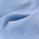 Light Blue Leaf Jacquard, Poly-Cotton — photo 3