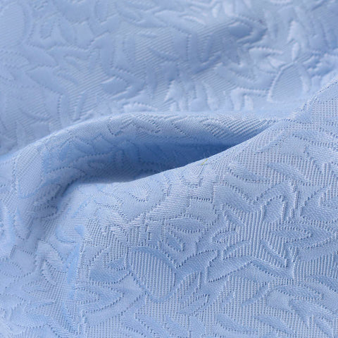 Light Blue Leaf Jacquard, Poly-Cotton