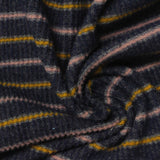 Dark Blue Horizontal-Stripe Rib Knit, Poly-Viscose — photo 3