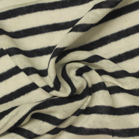 Cream Horizontal-Stripe Knit, 117 gsm