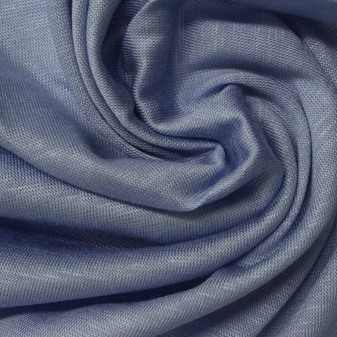 Blue-Grey Heathered-Marl Jersey Knit, Tencel Lyocell-Viscose