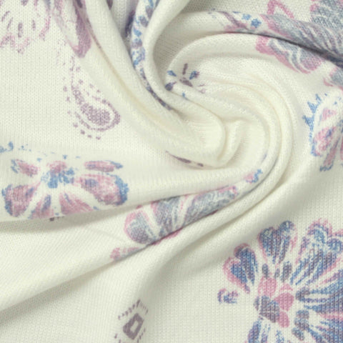 Pink Floral Jersey Knit, Polyester, 160 gsm