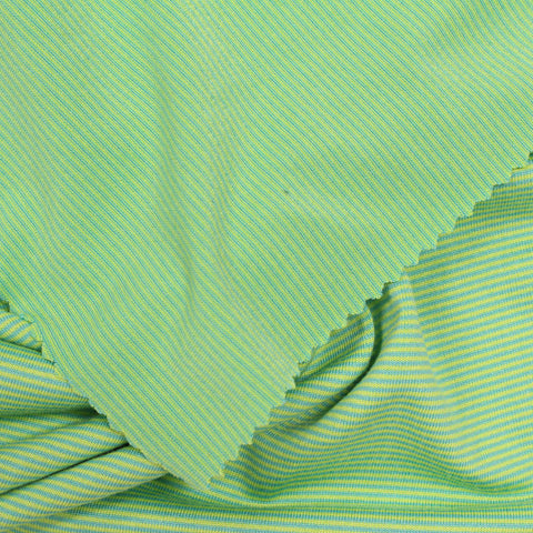 Light Green Horizontal-Stripe Jersey Knit, Polyester, 196 gsm