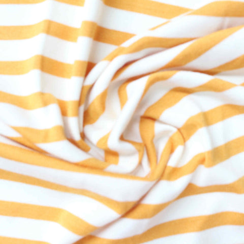 Orange Stripes Jersey Knit, Poly-Viscose