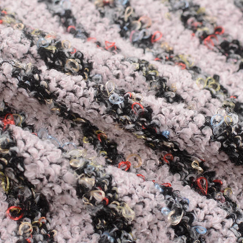 Light Grey Textured-Stripe Bouclé, Polyester