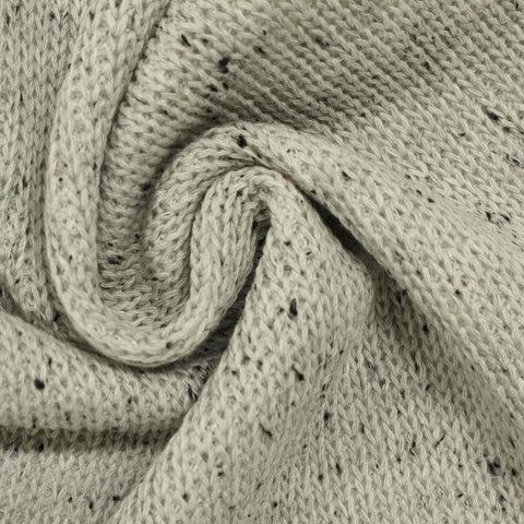 Light Grey Marl Interlock Knit, Poly-Cotton