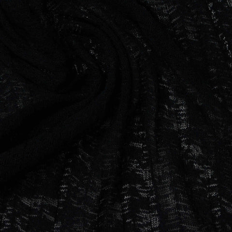Black Zigzag Rib Knit, Polyester