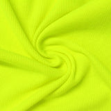 Polyester Stretch Rib Knit Fabric, 287 gsm, 154 cm — Yellow — photo 3