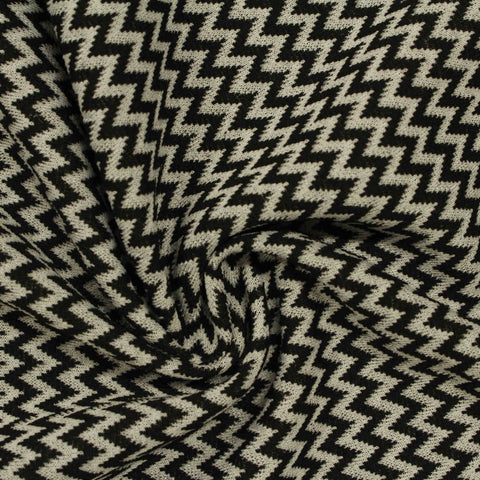 Black Zigzag Jacquard, Polyester, 220 gsm