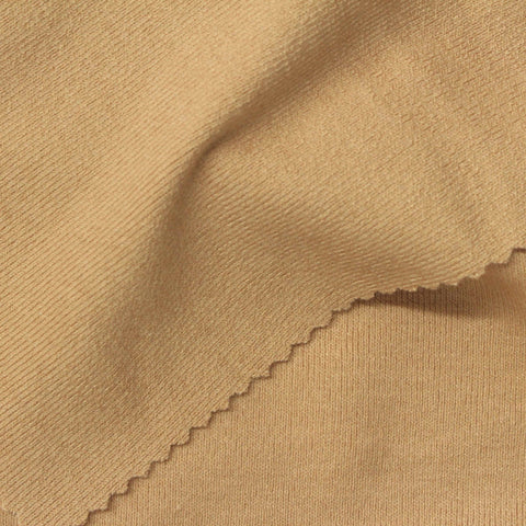 Polyester Viscose Stretch Rib Knit Fabric, 330 gsm, 170 cm — Khaki