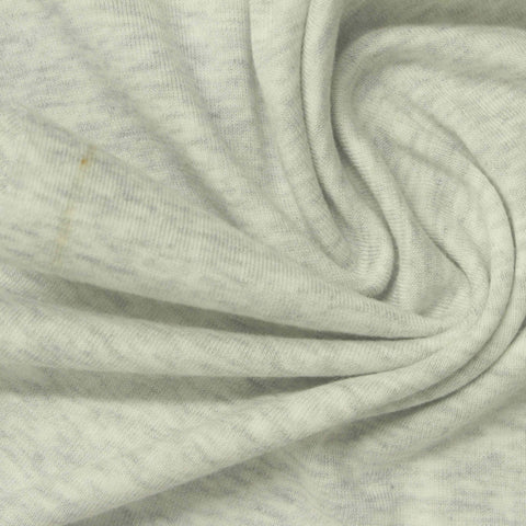 Light Grey Marl Rib Knit, Cotton-Viscose