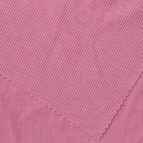 Polyester Viscose Stretch Rib Knit Fabric, 165 gsm, 160 cm — Pink