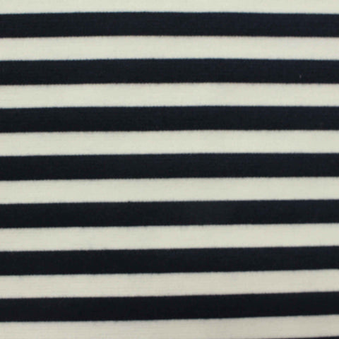 Navy Stripes Ponte Knit, Poly-Viscose