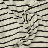 Black Horizontal-Stripe Jersey Knit, Cotton — photo 3