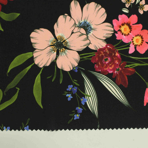 Black Flowers Knit, Polyester