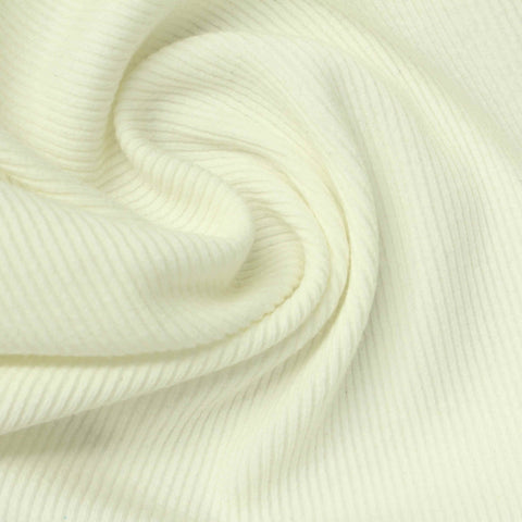 Cotton Stretch Rib Knit Fabric, 290 gsm, 150 cm — Beige