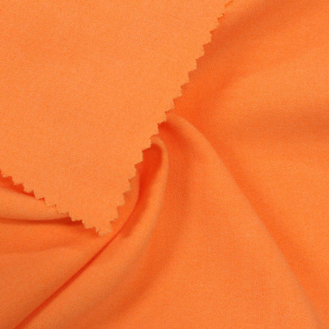 Polyester Viscose Stretch Linen-Look Fabric, 218 gsm — Orange