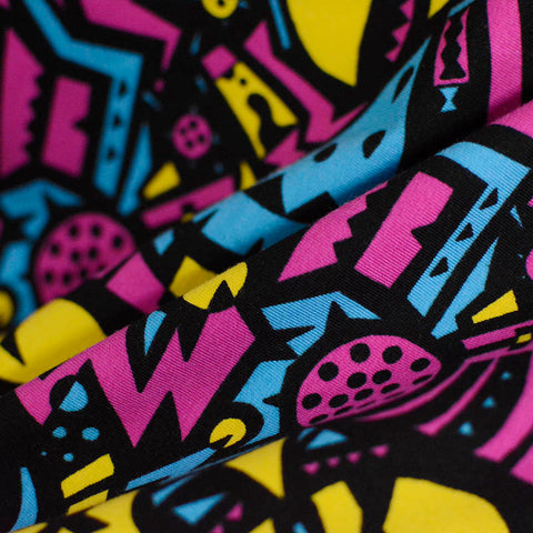 Printed Cotton Stretch Jersey Knit Fabric, 180 gsm, 170 cm — Multi