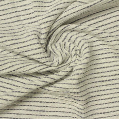 Dark Grey Horizontal-Stripe Crepe, Viscose, 251 gsm