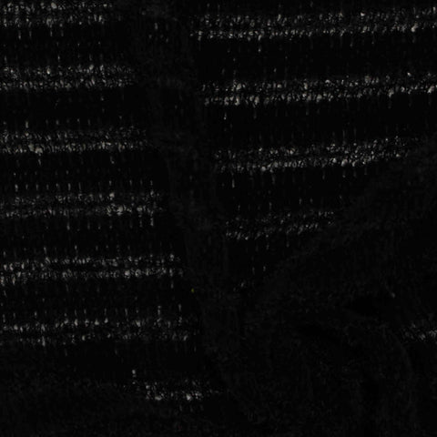 Striped 100% Polyester Chenille Fabric, 200 gsm, 160 cm — Black