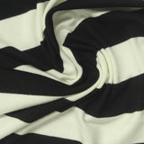Black Horizontal-Stripe Jersey Knit, Viscose — photo 3