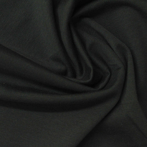 Cotton Stretch Jersey Knit Fabric, 160 gsm, 167 cm — Black