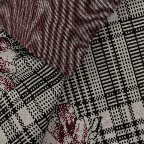 Black Floral Jacquard, Polyester, 295 gsm