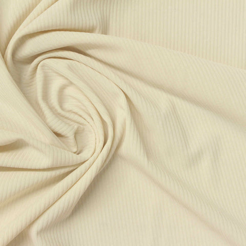 Nylon Stretch Rib Knit Fabric, 140 gsm, 160 cm — Beige