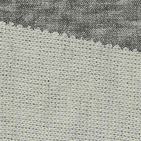 Grey Heather Rib Knit, Polyester, 330 gsm