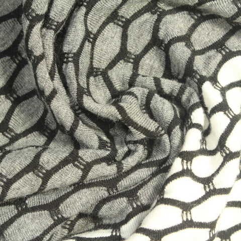 Jacquard Polyester Viscose Stretch Jersey Knit Fabric, 220 gsm, 160 cm — Grey