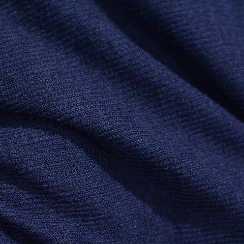 Navy Ribbed Rib Knit, Poly-Viscose