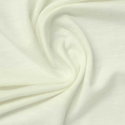 Slub Viscose Stretch Jersey Knit Fabric, 280 gsm, 160 cm — White