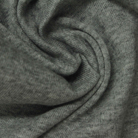 Heather 100% Cotton Jersey Knit Fabric, 195 gsm — Grey