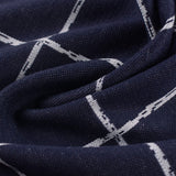 Navy Check Interlock Knit, Polyester — photo 3